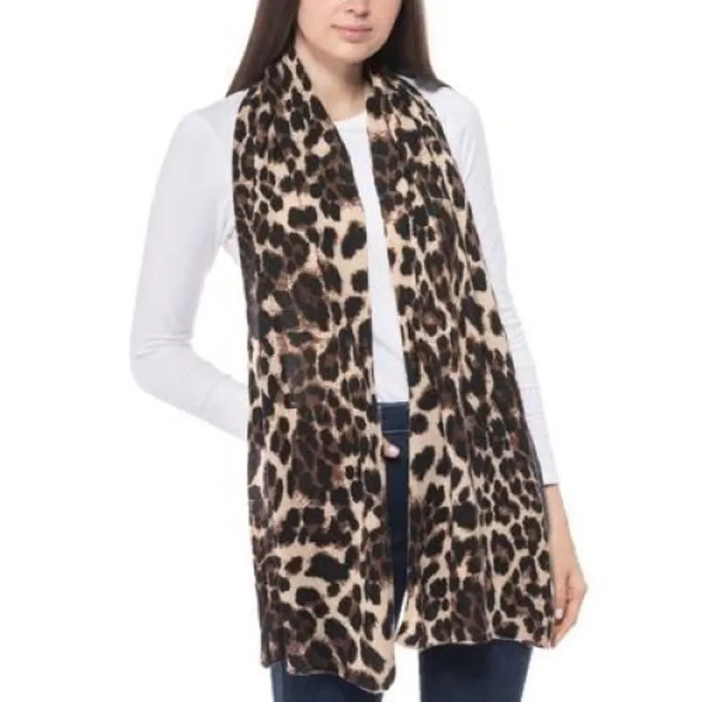Charter Club Animal Print 100% Cashmere Scarf New with Tags